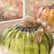 Glitzhome® Green & Amber Crackle Glass Short Pumpkin Set